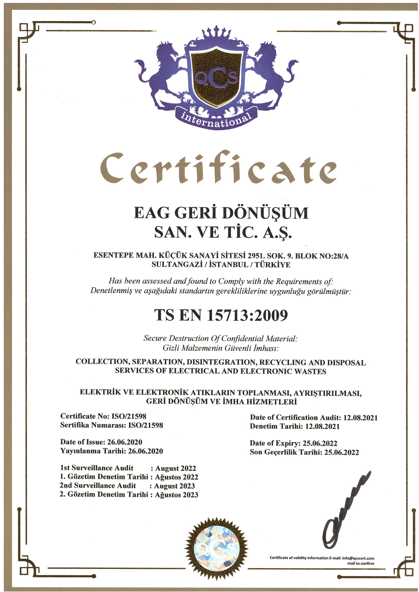 ISO 15713 |EAG Geri Dönüşüm