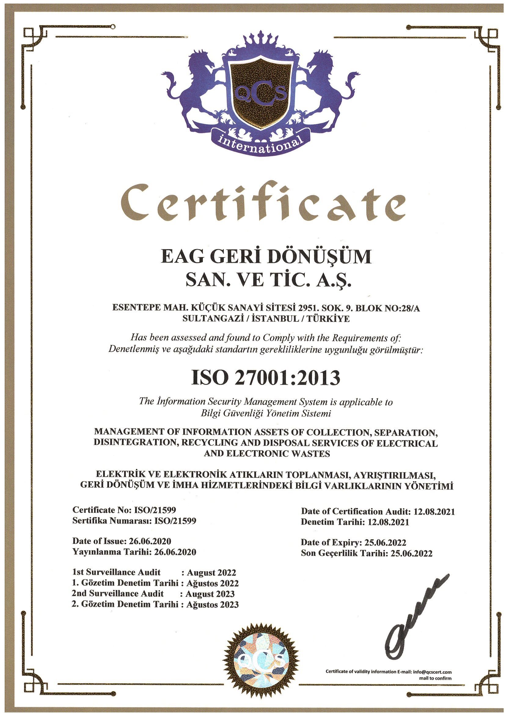 ISO 27001 | EAG Geri Dönüşüm